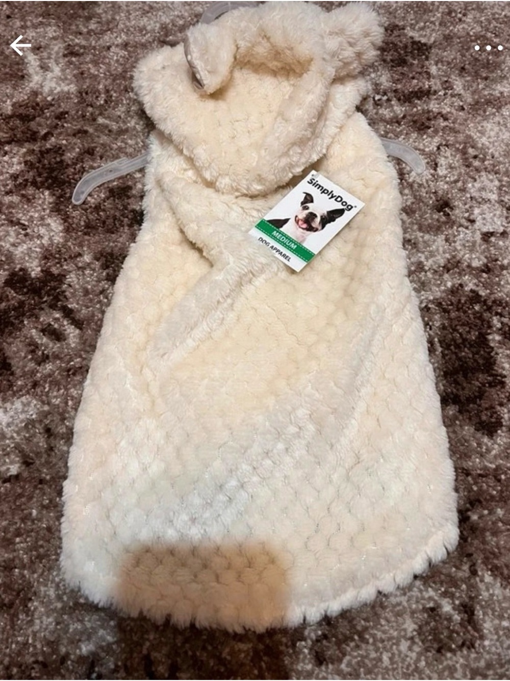 Cream Sherpa Dog Coat - Soft Plush Pet Hoodie